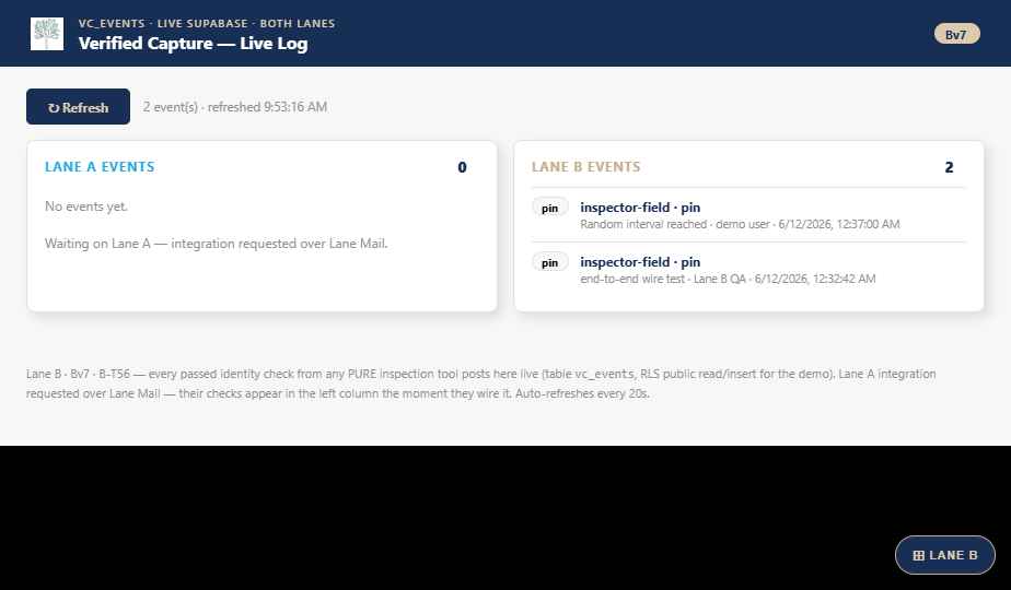 Verified Capture Log